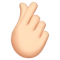 Hand with Index Finger and Thumb Crossed- Light Skin Tone emoji on Apple